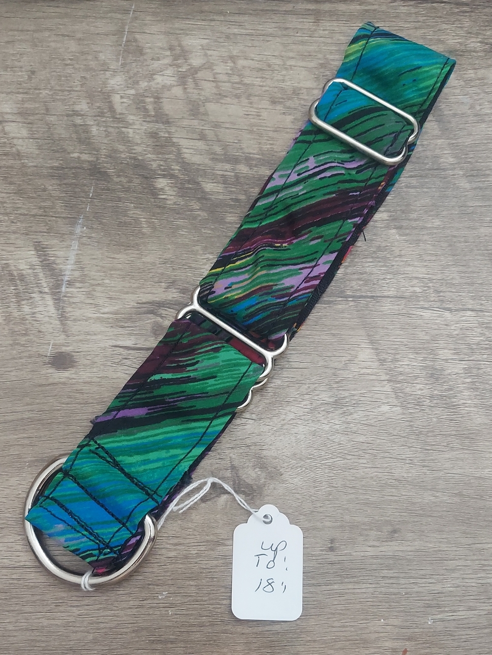 Custom Martingale Dog Collar Abstract Ikat Jewel Tone 1.5" Sighthound New